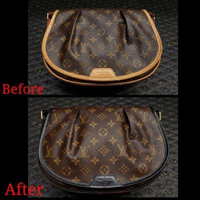 We dyed the patina black on this Louis Vuitton Crossbody.