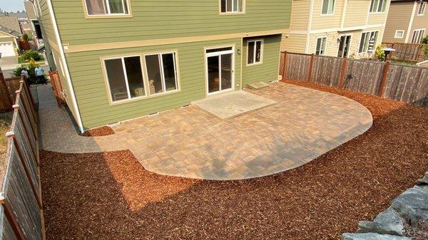 Patio extension with bark surround