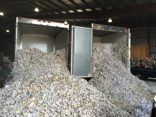 Shredding Trucks Being Emptied