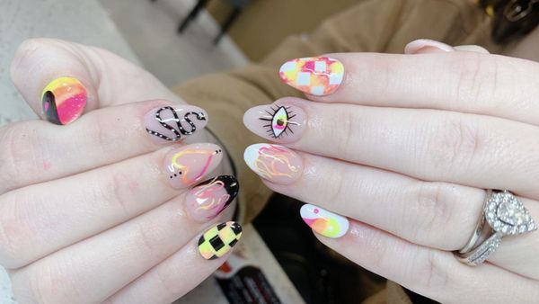 Just let us know your ideas.  We always try to create nails with beautiful designs