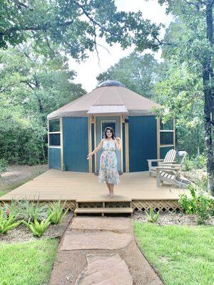 Arriving at the agave yurt!