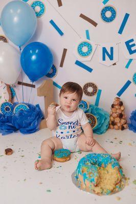 Cake smash, 1st birthday, donuts