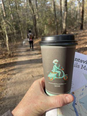 Back of their cup. Funny thing to see while hiking!