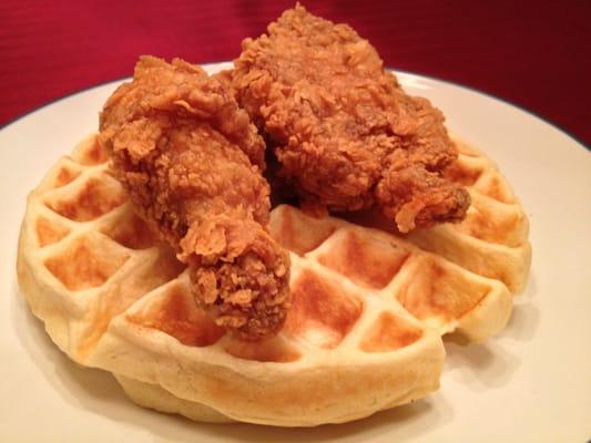 We made waffles; Popeyes supplied the chicken (b/c MI doesn't have Roscoe's Chicken & Waffles!)