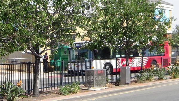 At the trolley center you can see the buses that do stop close by so you dont have to walk a long way .