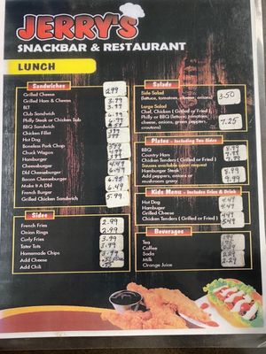 Lunch menu