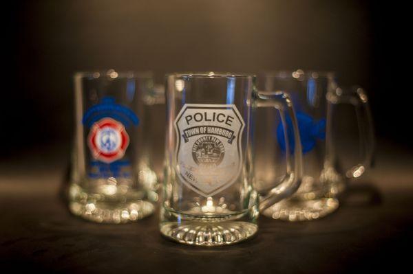 Custom Printed Beer Mugs.  All printed in house.