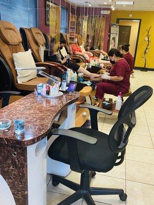 Pedicure area.