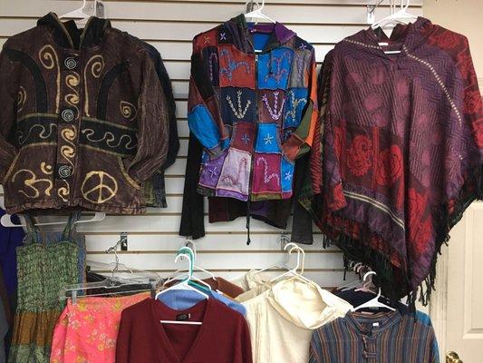 Clothing from Nepal. These clothing items are uniquely designed and very reasonable price.