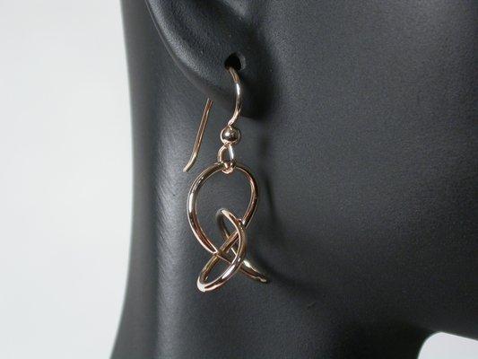 14 kt gold-filled trefoil earrings