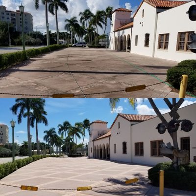 Boca Raton Historic Train Depot Paver Surface Cleaning