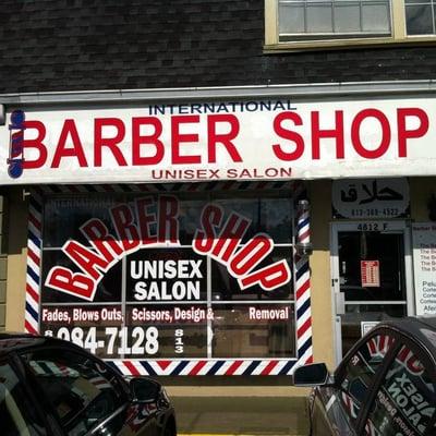 Outside view of international barbershop