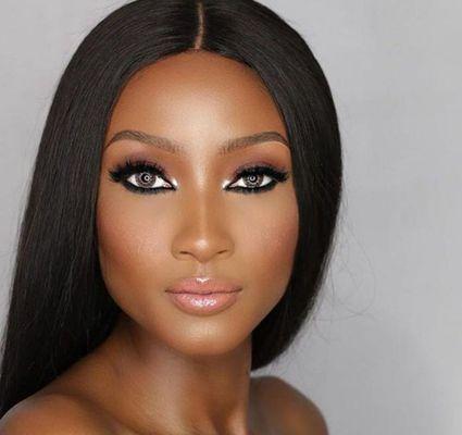 Soft flawless glam make over with full frontal lace wig..