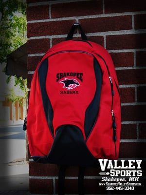 We sell a bunch of backpacks & bags. With our embroidery machine on site, it makes it easy to add a logo, or a name to anything!