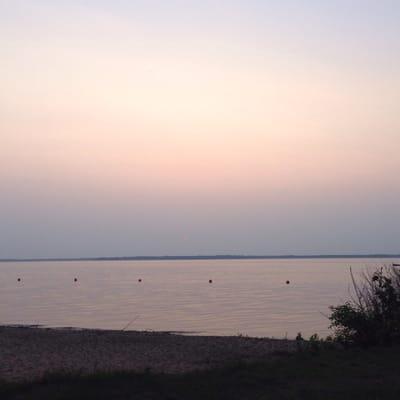 Beach view at sunset.