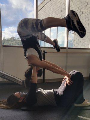 AcroYoga with my P/T.