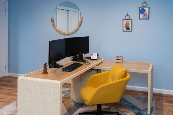 Mid-century Modern Basement Office in Bryn Mawr, PA