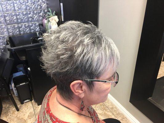 Beautiful silver/grey hair