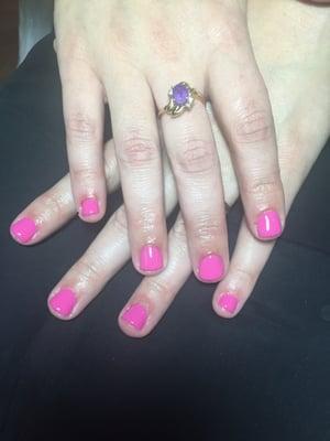 Short cute shellac gel polish. Don't need to be long to look Fab!