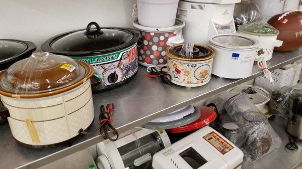 Crock pots, likely donated in memory of Jack Pearson 1944-1998