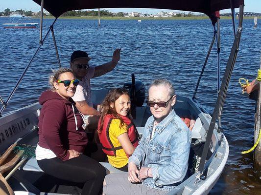 A day of family crabbing in one our canopied 18 footers.