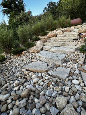 Lodge out door steps to patio