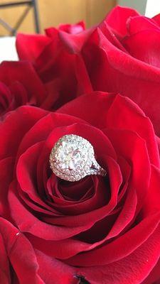 Custom made piece: Beautiful double halo with split shank  In LOVE with my ring!