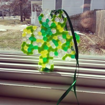 Clover sun-catchers!