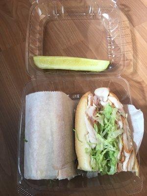 Nicely stuffed 12" Oven Roasted Turkey Hoagie