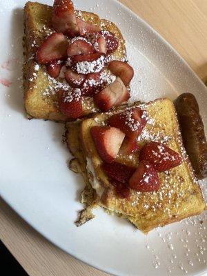 Stuffed French toast added strawberry