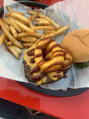 Western burger and fries