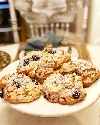 Blackberry White Chocolate Chip Scones