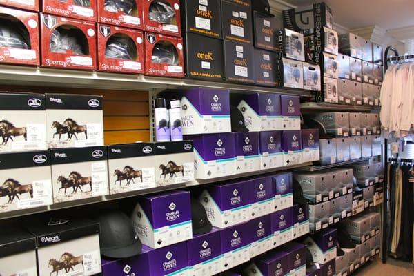 We carry many brands of helmets! Charles Owen, GPA, IRH, Troxel, Aegis, Tipperary, and UVEX!