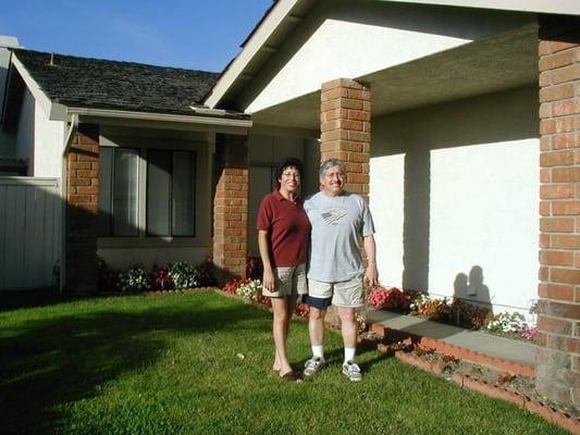 Casey and Barbara in front of their beautiful Irvine Property Purchase, we also sold their Triplex and Father's Duplex