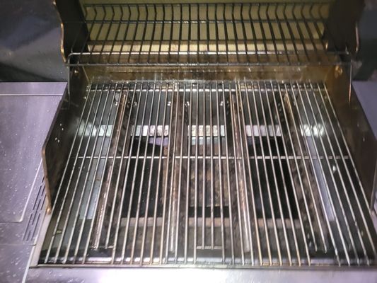 After we cleaned the grill!