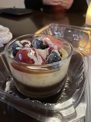 Chocolate Caramel Crème Brûlée with Berries