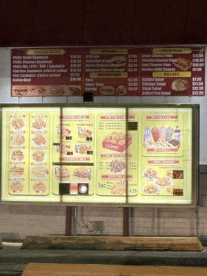 Drive thru Menu