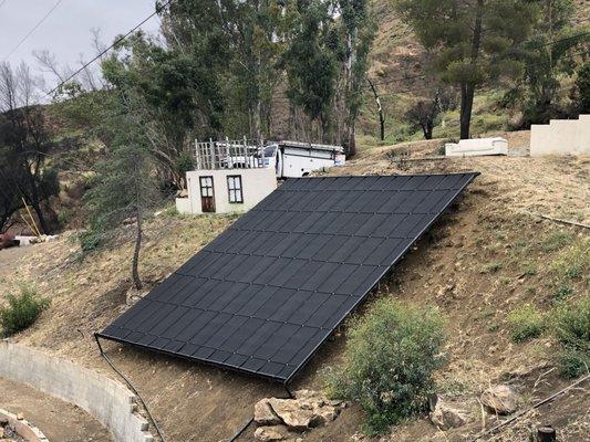 Installation of the new pool solar system. We built this custom deck to mount pool solar system.