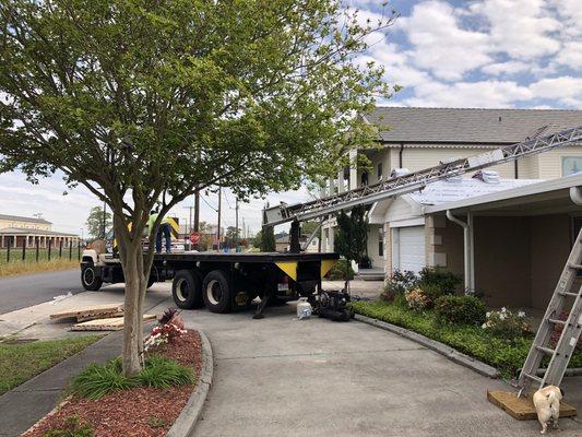 Installing shingles on to the roof