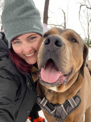 Alex and Crash for their daily hike!