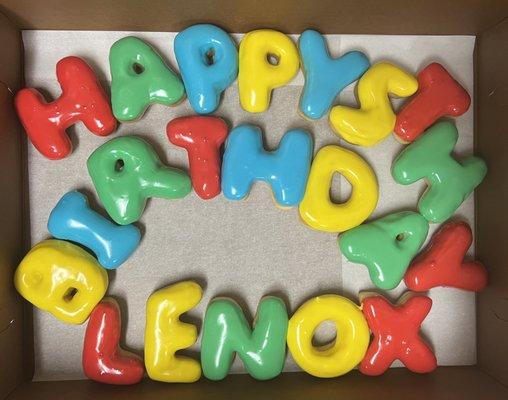 Happy birthday donuts