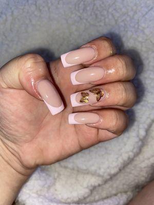 Deep smile baby pink French tip set.