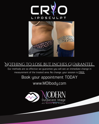 Nothing to lose but inches guarantee! Best non invasive fat reduction, better than coolsculpting