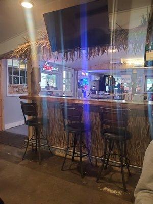 The tiki bar inside