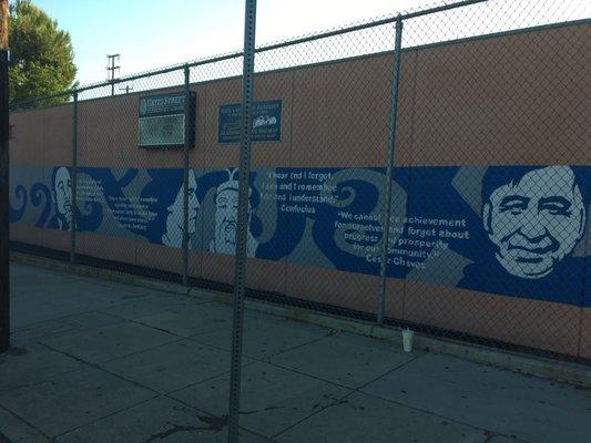 Mural of Gates Middle School on Thomas St and Manitou Ave