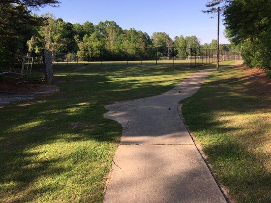 Part of the trail and rear soccer field