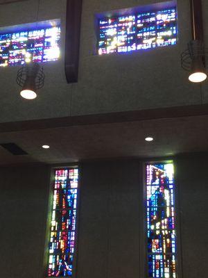 grouping of stained glass windows