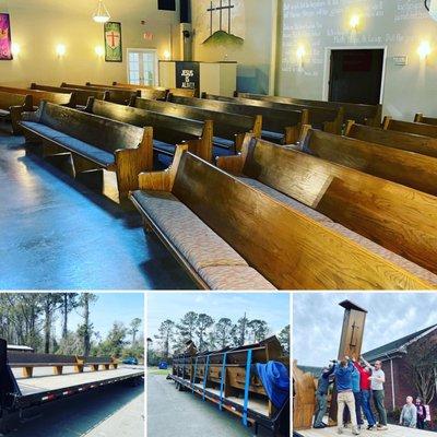 21 Church Pews (275 pounds each) Hilton Head, SC to Asheville, NC