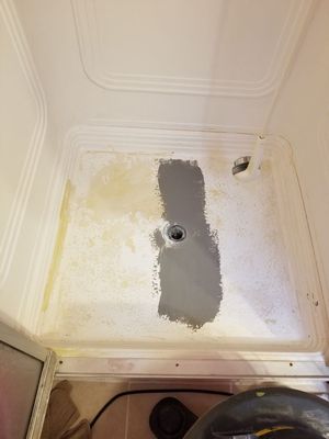 Fixed floor showers  with epoxy plaster  and epoxy paint