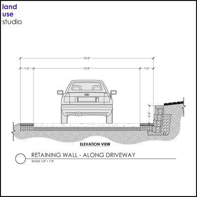 CONSTRUCTION DETAIL 
 
  RETAINING WALL - ALONG DRIVEWAY